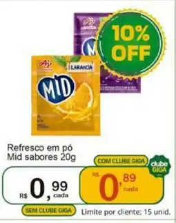 Giga Atacado Refresco em pó Mid sabores oferta
