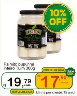 Giga Atacado Palmito pupunha inteiro Tuim oferta