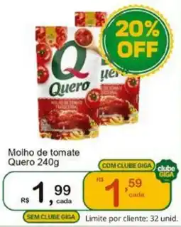 Giga Atacado Molho de tomate Quero oferta