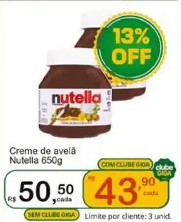 Giga Atacado Creme de avelã Nutella oferta