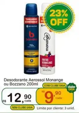 Giga Atacado Desodorante Aerossol Monange ou Bozzano oferta