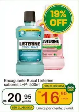 Giga Atacado Enxaguante Bucal Listerine sabores oferta