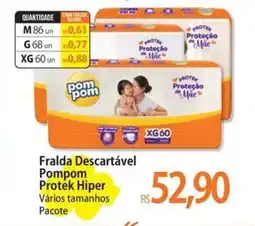 Atacadão Fralda Descartável Pompom Protek Hiper Vários tamanhos Pacote oferta