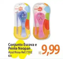 Atacadão Conjunto Escova e Pente Neopan Azul/Rosa oferta