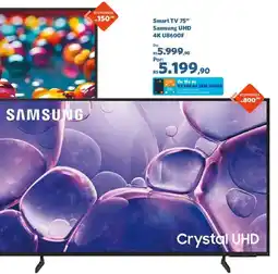 Sam's Club Smart TV 75" Samsung UHD 4K U8600F oferta