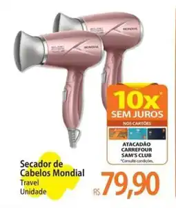Atacadão Secador de Cabelos Mondial Travel oferta