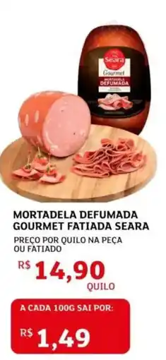 Assaí Atacadista Mortadela defumada gourmet fatiada seara oferta