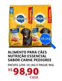 Assaí Atacadista Alimento para cães nutrição essencial sabor carne pedigree oferta