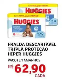 Assaí Atacadista Fralda descartável tripla proteção hiper huggies oferta