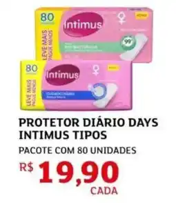 Assaí Atacadista Protetor diário days intimus tipos oferta