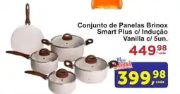 Rossi Supermercado Conjunto de Panelas Brinox Smart Plus c/ Indução Vanilla c/ 5un. oferta