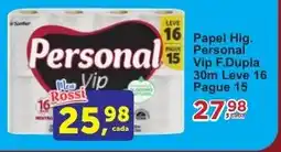Rossi Supermercado Papel Hig. Personal Vip F.Dupla 30m oferta