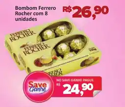 Supermercados Savegnago Bombom Ferrero Rocher com 8 unidades oferta