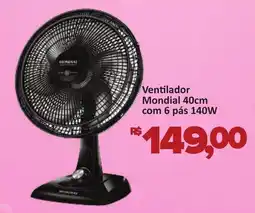 Supermercados Savegnago Ventilador Mondial 40cm com 6 pás 140W oferta