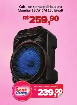 Supermercados Savegnago Caixa de som amplificadora Mondial 150W CM 150 Bivolt oferta