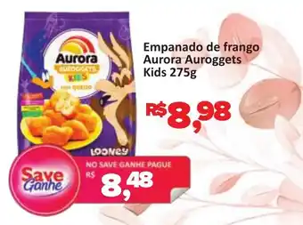 Supermercados Savegnago Empanado de frango Aurora Auroggets Kids oferta