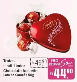 Festval Trufas Lindt Lindor Chocolate Ao Leite Lata de Coração oferta