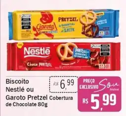 Festval Biscoito Nestlé ou Garoto Pretzel Cobertura de Chocolate oferta