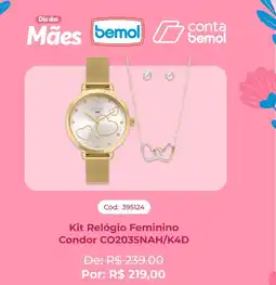 Bemol Kit Relógio Feminino Condor oferta