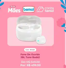 Bemol Fone de Ouvido JBL Tune Buds2 oferta