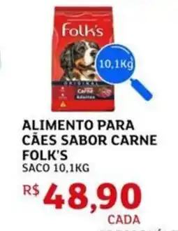 Assaí Atacadista Alimento para cães sabor carne folk's oferta