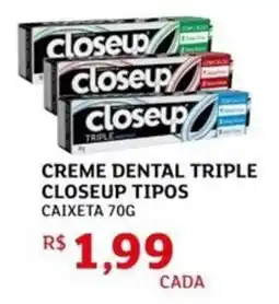 Assaí Atacadista Creme dental triple closeup tipos caixeta oferta