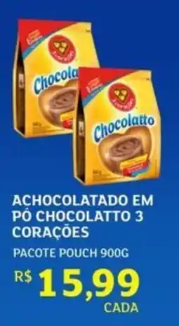 Assaí Atacadista Achocolatado em pó chocolatto 3 corações oferta