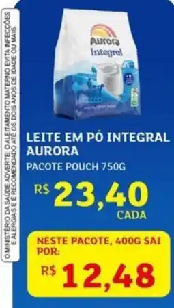 Assaí Atacadista Leite em pó integral aurora pacote pouch oferta