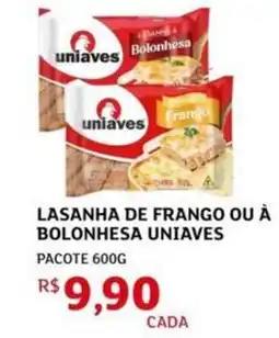 Assaí Atacadista Lasanha de frango ou à bolonhesa uniaves oferta