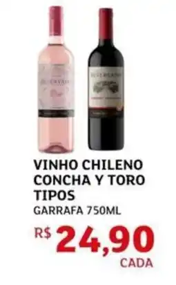 Assaí Atacadista Vinho chileno concha y toro tipos garrafa oferta