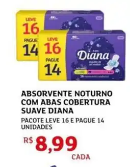 Assaí Atacadista Absorvente noturno com abas cobertura suave diana oferta