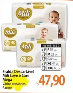 Atacadão Fralda Descartável Mili Love e Care Mega oferta