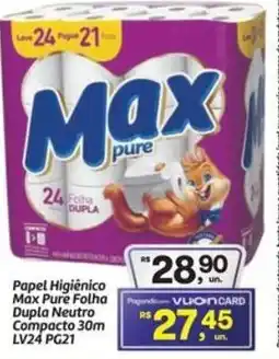Fort Atacadista Papel Higiênico Max Pure Folha Dupla Neutro Compacto 30m oferta