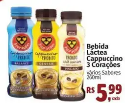 Supermercados Mateus Bebida Láctea Cappuccino 3 Corações oferta