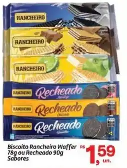 Fort Atacadista Biscoito Rancheiro Waffer ou Recheado Sabores oferta