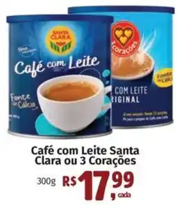 Supermercados Mateus Café com Leite Santa Clara ou 3 Corações oferta