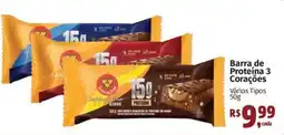 Supermercados Mateus Barra de Proteína 3 Corações oferta
