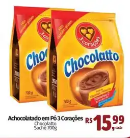 Supermercados Mateus Achocolatado em Pó 3 Corações Chocolatto Sachê oferta