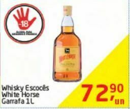 Tenda Atacado Whisky escocês white horse 1l oferta