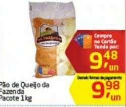 Tenda Atacado Pão de queijo da fazenda kg oferta