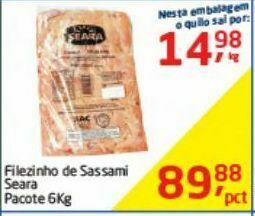 Tenda Atacado Filezinho de sassami seara 6kg oferta