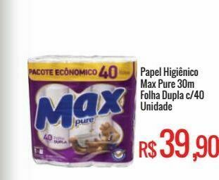 Mart Minas Papel higiênico max pure 30m folha dupla lv24 pg 21 unidade oferta
