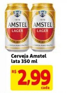 Mercado Extra Cerveja Amstel lata 350ml oferta