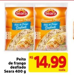 Mercado Extra Peito de Frango Desfiado Seara 400g oferta