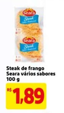 Mercado Extra Steak de frango Seara varios sabores 100g oferta