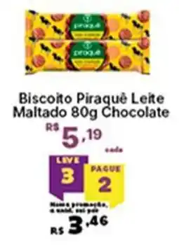 Super Lagoa Biscoito Piraque Leite Maltado Chocolate oferta