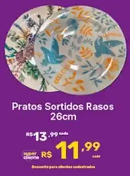 Super Lagoa Pratos Sortidos Rasos 26cm oferta