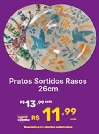 Super Lagoa Pratos Sortidos Rasos 26cm oferta