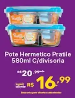 Super Lagoa Pote Hermetico Pratile C/divisoria oferta
