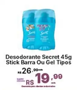 Super Lagoa Desodorante Secret Stick Barra Ou Gel Tipos oferta